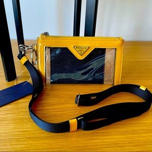 Prada card holder lanyard cross body or belt bag